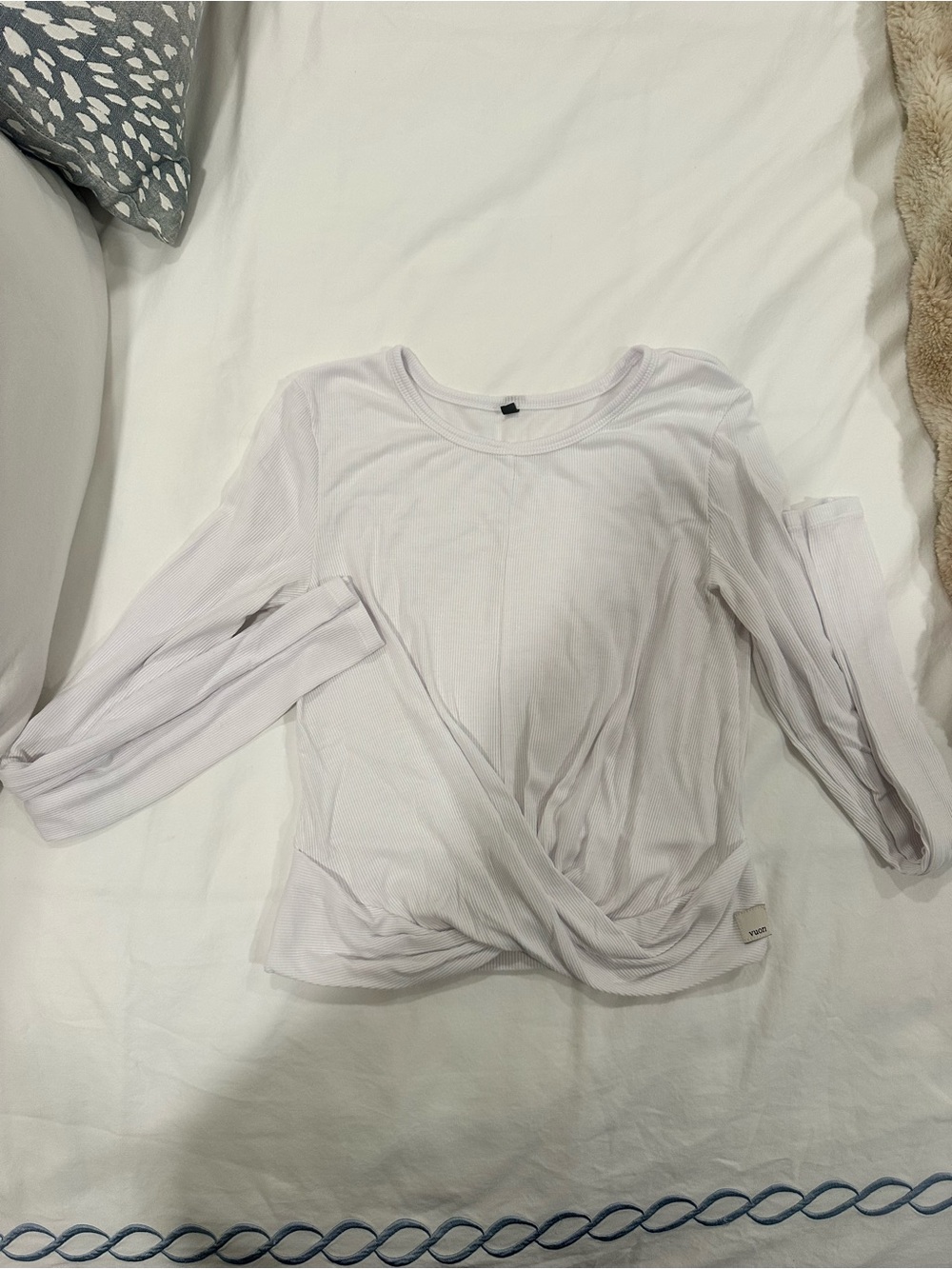 Vuori Long Sleeve White Cove twist top